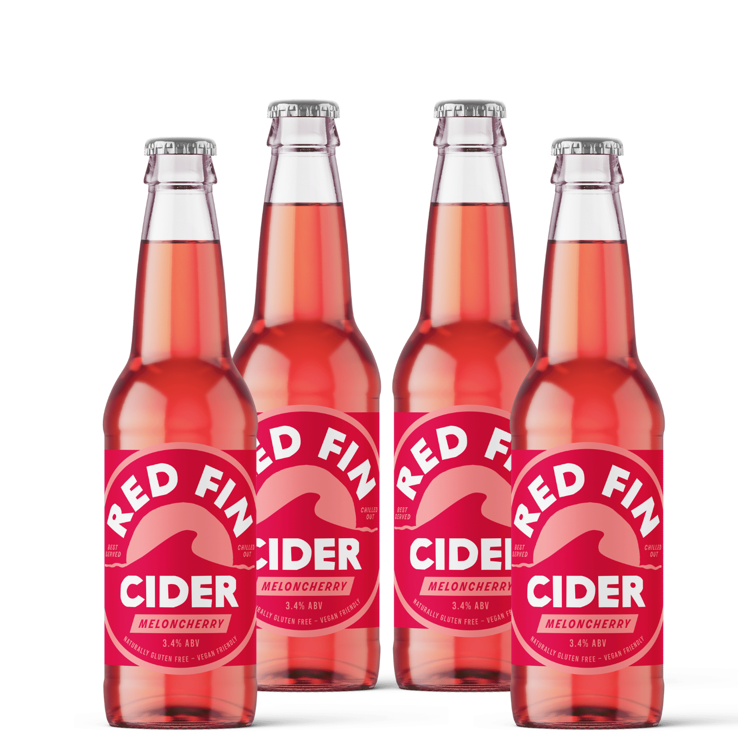 Red Fin Meloncherry craft cider — 4 bottles from a case of 24 x 330ml, bold fruit British cider