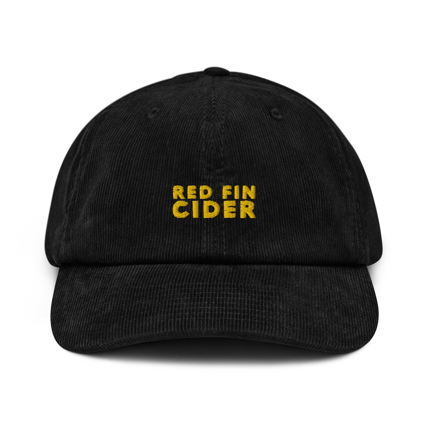 Red Fin Corduroy Cap with Yellow Logo