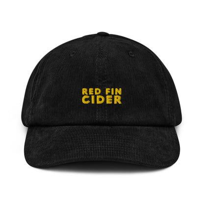 Red Fin Corduroy Cap with Yellow Logo