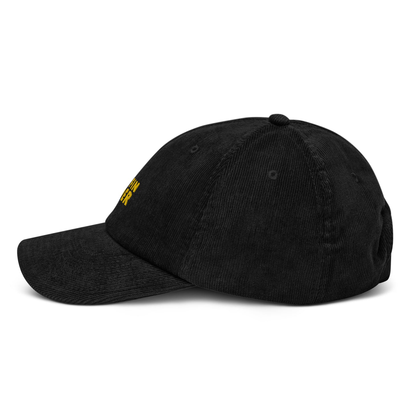 Red Fin Corduroy Cap with Yellow Logo