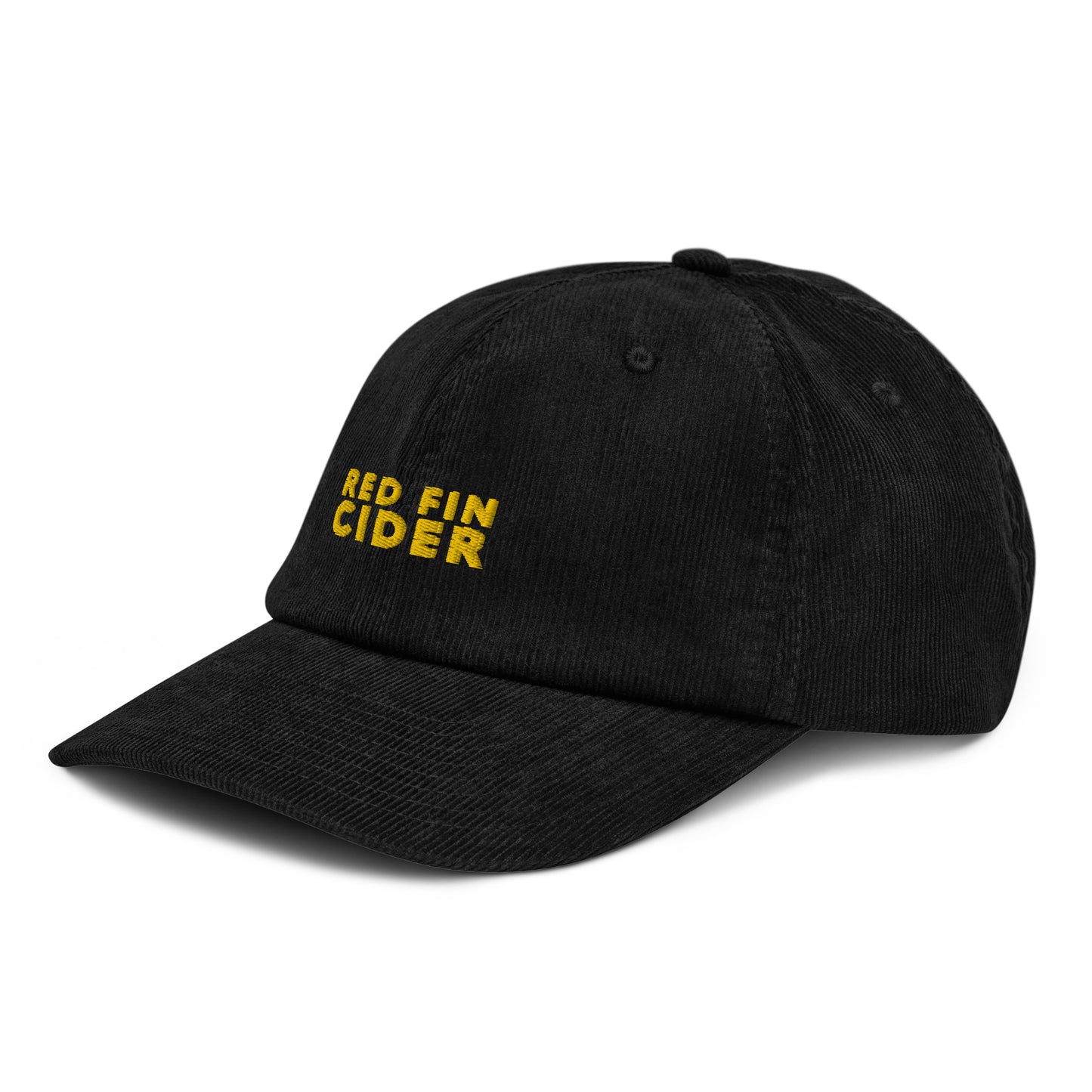 Red Fin Corduroy Cap with Yellow Logo