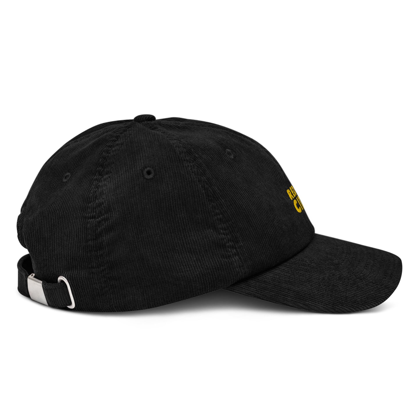 Red Fin Corduroy Cap with Yellow Logo