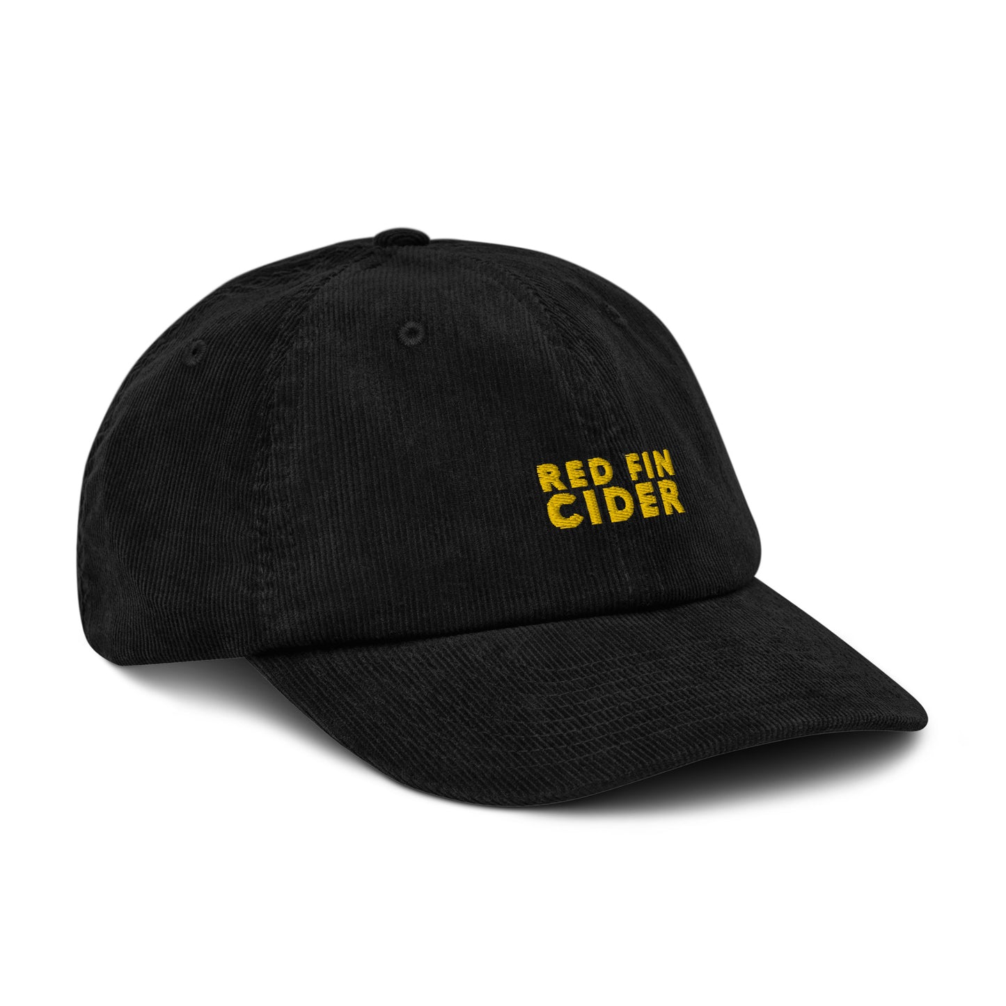 Red Fin Corduroy Cap with Yellow Logo
